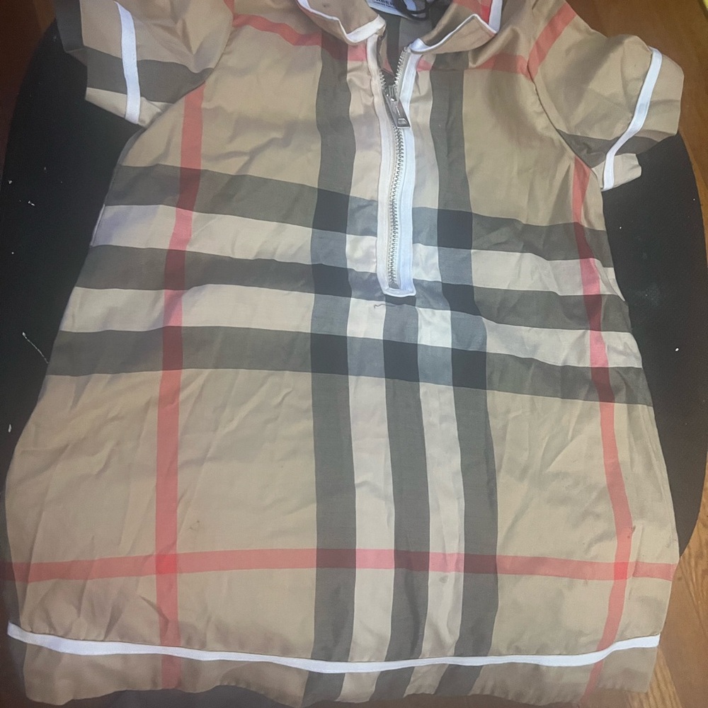 Burberry Beige and Black Plaid Dress